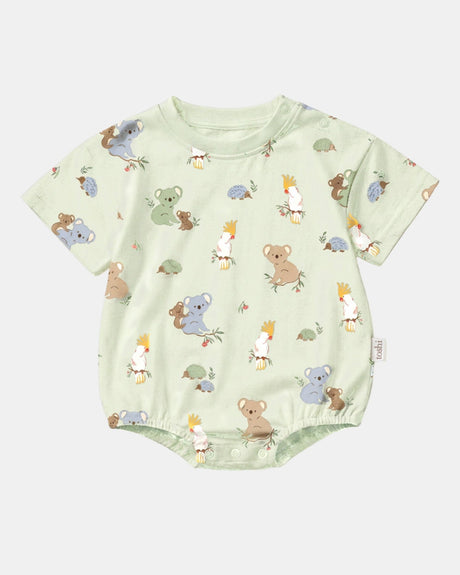 Toshi Onesie S/S Bubble Arcadia Gumnut Babies Eucalypt