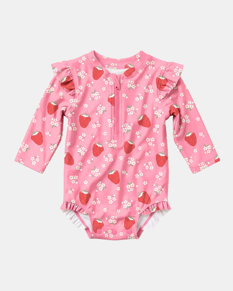 Toshi Swim Onesie L/S Twinkle Strawberry