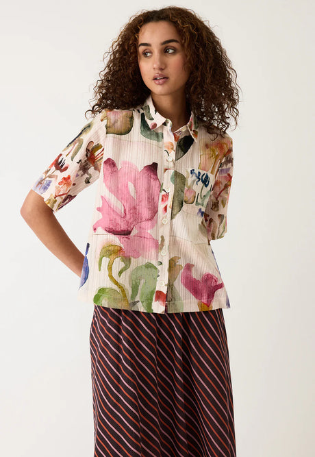 Nancy Bird Summer Shirt - Watercolour Collage 10