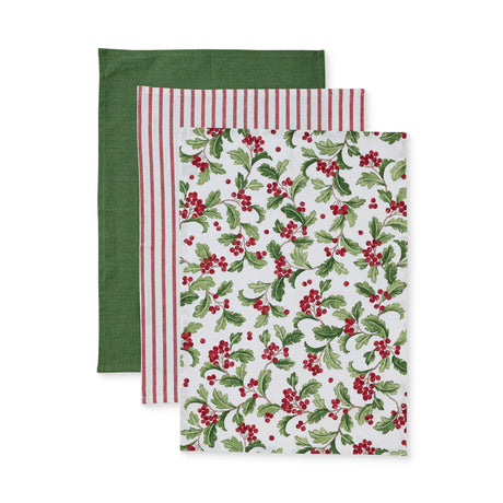 Madras Link Evergreen Teatowel Pack 3