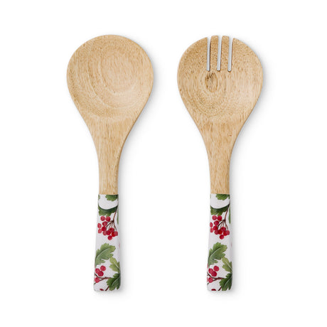 Madras Link Evergreen Enamel Salad Server Set