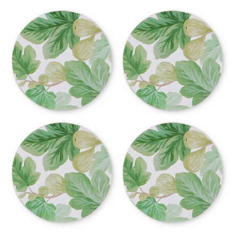 Madras Link Fig Round Hard Coaster Set 4