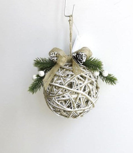 Christmas Bauble White - Small 13cm