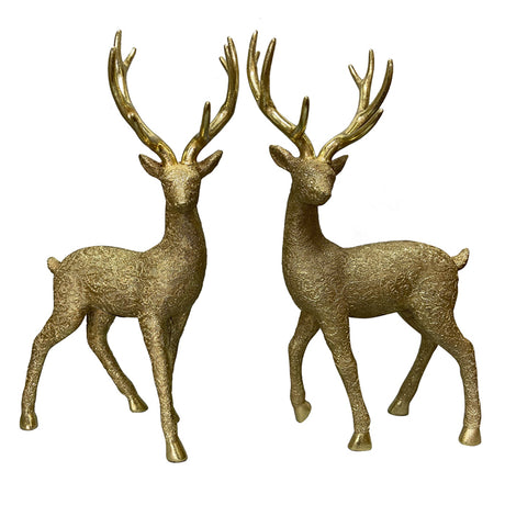 Swing Gifts Resin Deer w/Antlers Gold