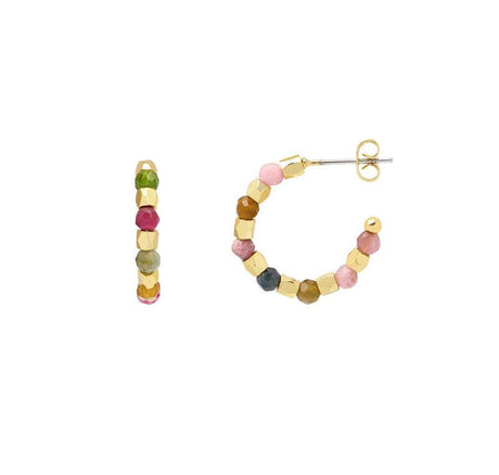 Estella Bartlett Coco & Tourmaline Hoop Earrings GP