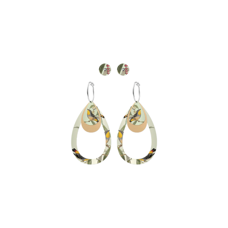 Moe Moe Design Trinity Tear & Stud Pack Earring Parrot & Pardalote