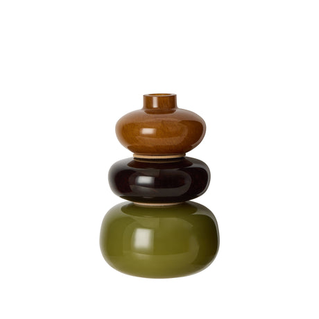 Tutti Stack Vase 3pc Green and Amber