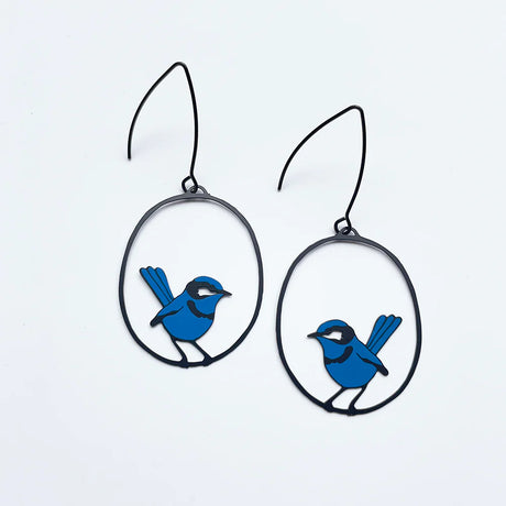 Denz Earrings - Wren earrings in Blue & Black
