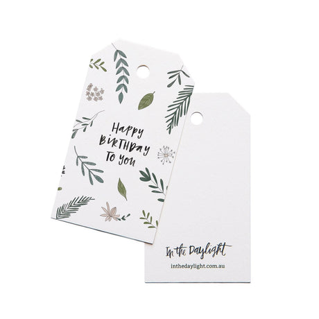 In the Daylight Botanic Birthday Gift Tag