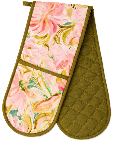 Warm Floral Breeze Double Oven Mitt