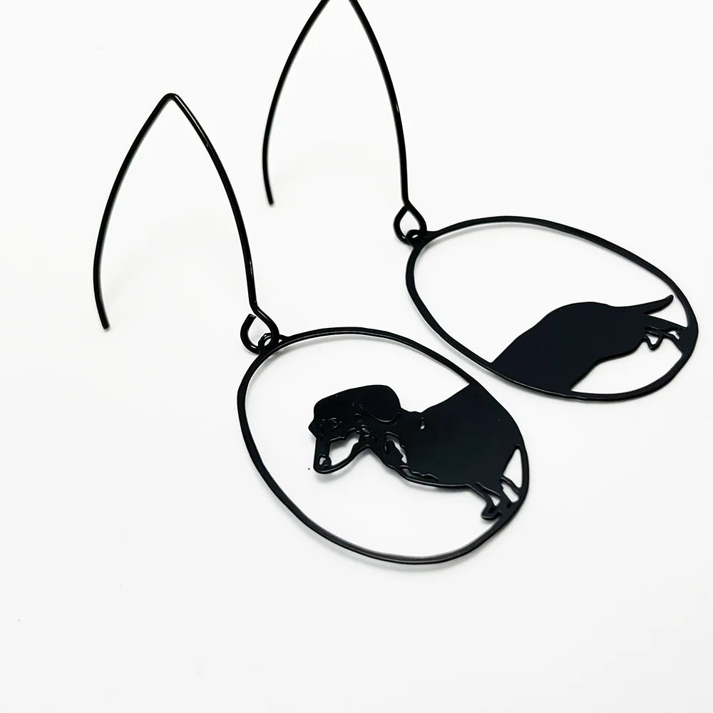 Denz Earrings Mini Dachshund Black