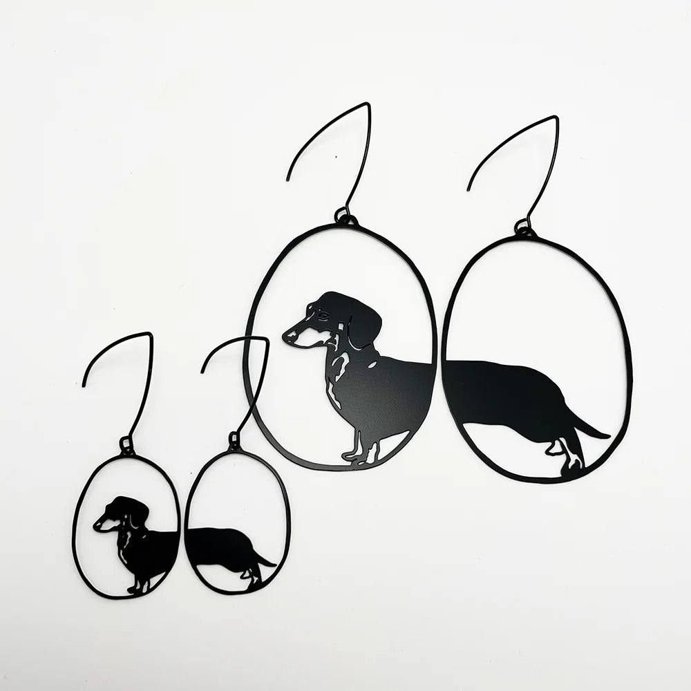 Denz Earrings Mini Dachshund Black