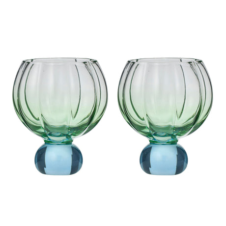 Coast to Coast Lotti S/2 Tulip Gin Glass - Green/Blue