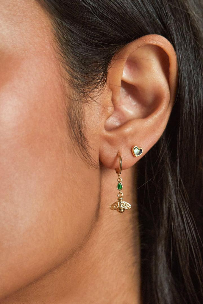 Estella Bartlett Abalone Butterfly Hoop Earrings GP