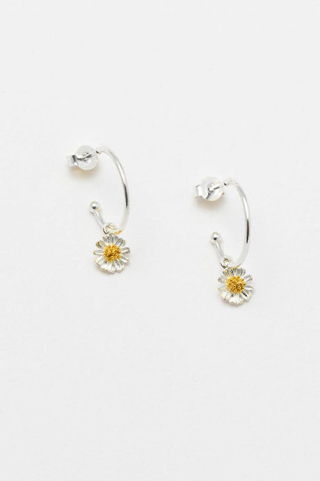 Estella Bartlett Mini Wildflower Hoop Drop Earrings SP