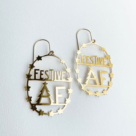 Denz Festive AF Earrings in Gold
