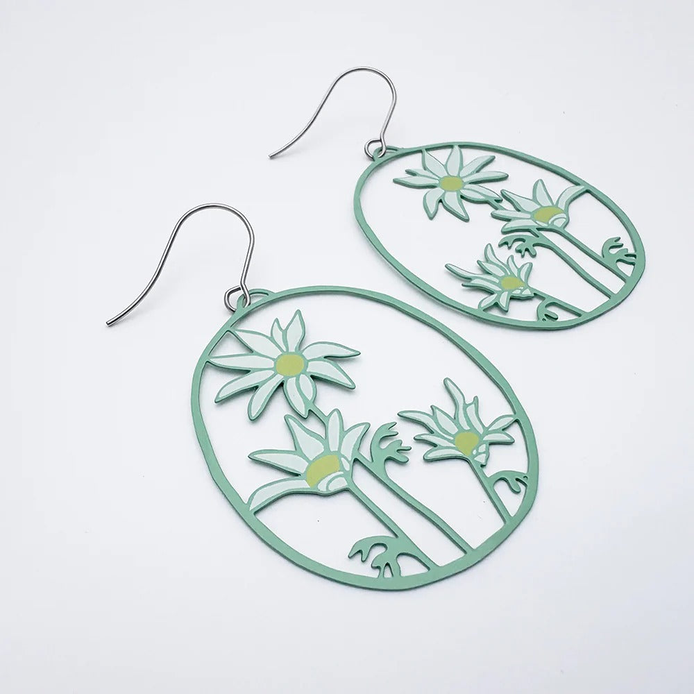 Denz Midi Flannel Flower Earrings