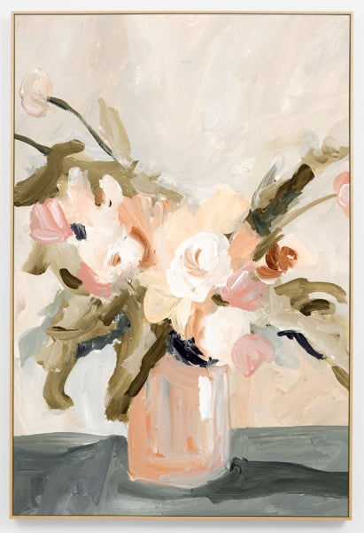 Warranbrooke Grand Bouquet Peach Canvas Print 62x92cm