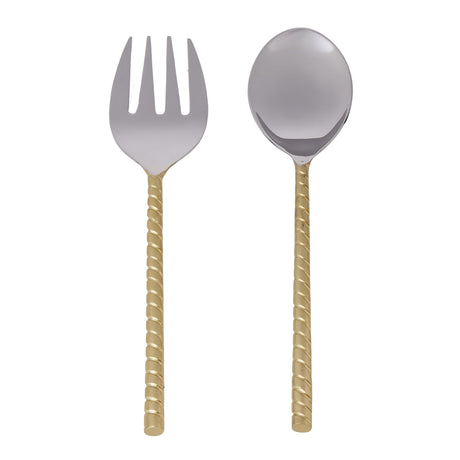 IsAlbi Twisted Gold Handle Salad Servers S/2
