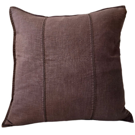Macey and Moore Eveleigh Stonewashed Linen Cotton Cushion 55cm Square - Chocolate Brown