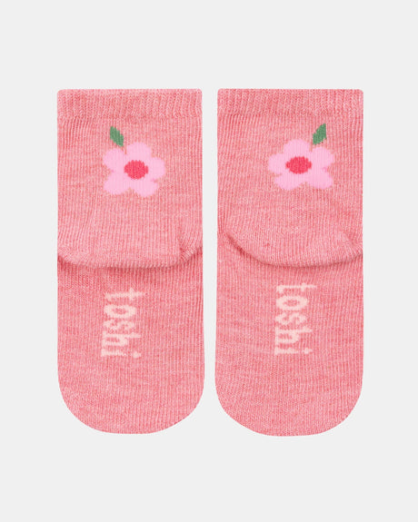Toshi Organic Socks Ankle - Rosie Posie 0-3 Mths