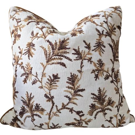 Macey and Moore Eloise Embroidery Floral Cushion 55cm Square - Feather Filled