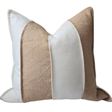 Macey and Moore Katalia Linen Cotton Cushion 55cm Square - Peach / White