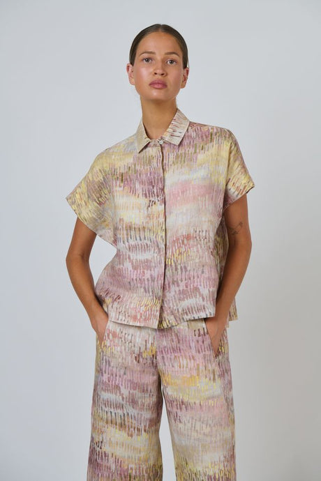 OJ Naturals Short Sleeve Linen Shirt - Jardin