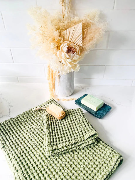 Mama and Tochter 100% Organic Cotton Rustic Waffle Face Cloth