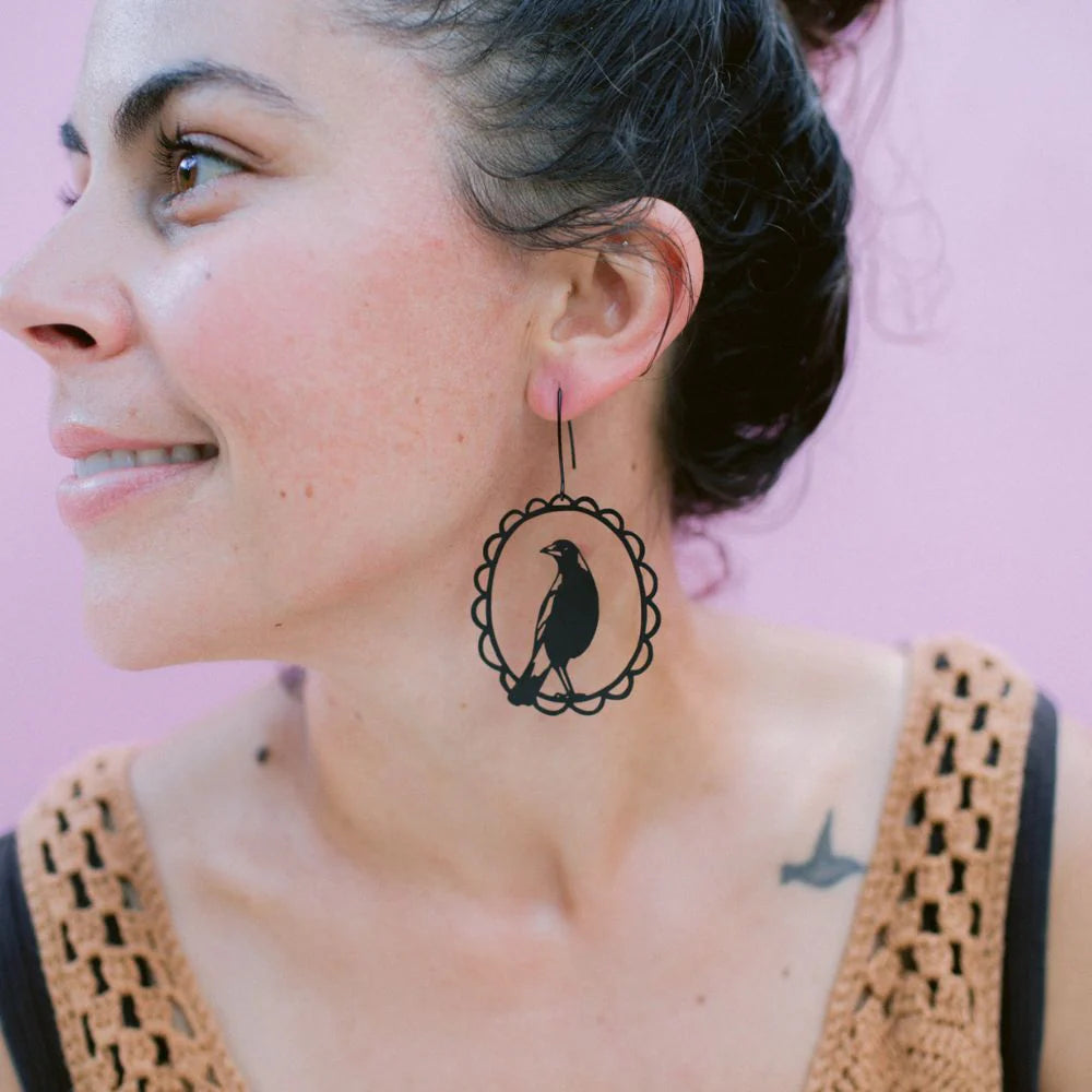 Denz Earrings Magpie Blk