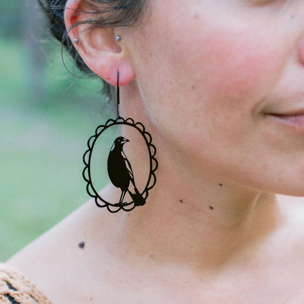 Denz Earrings Magpie Blk