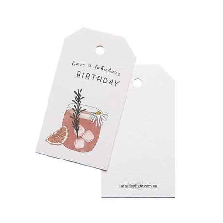 In the Daylight Birthday Cocktail Gift Tag