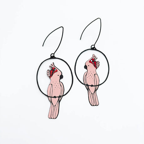 Denz Pink Cockatoo Earrings BPR