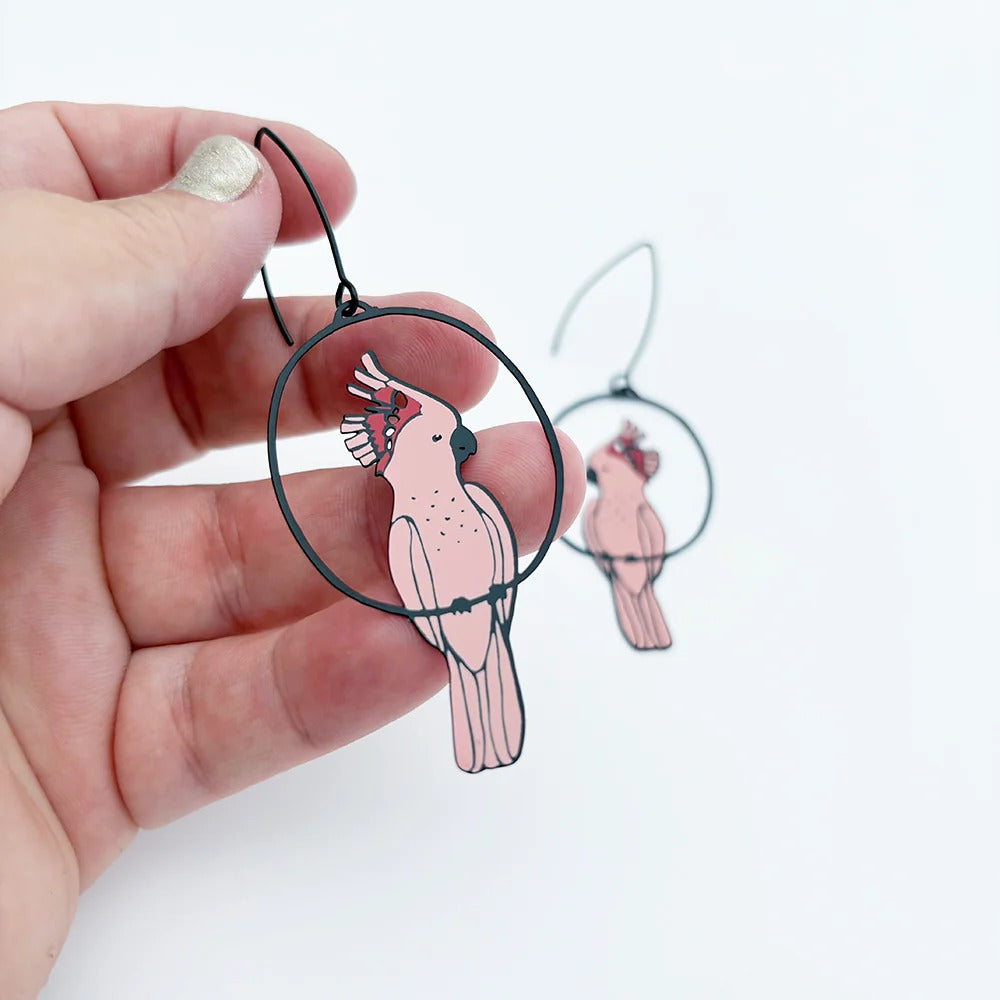 Denz Pink Cockatoo Earrings BPR