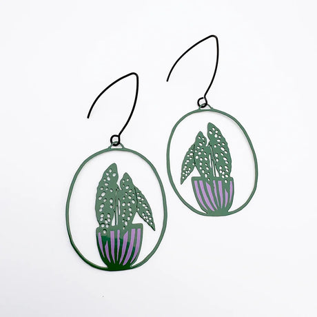 Denz Midi Spotted Begonia Earrings DG/P