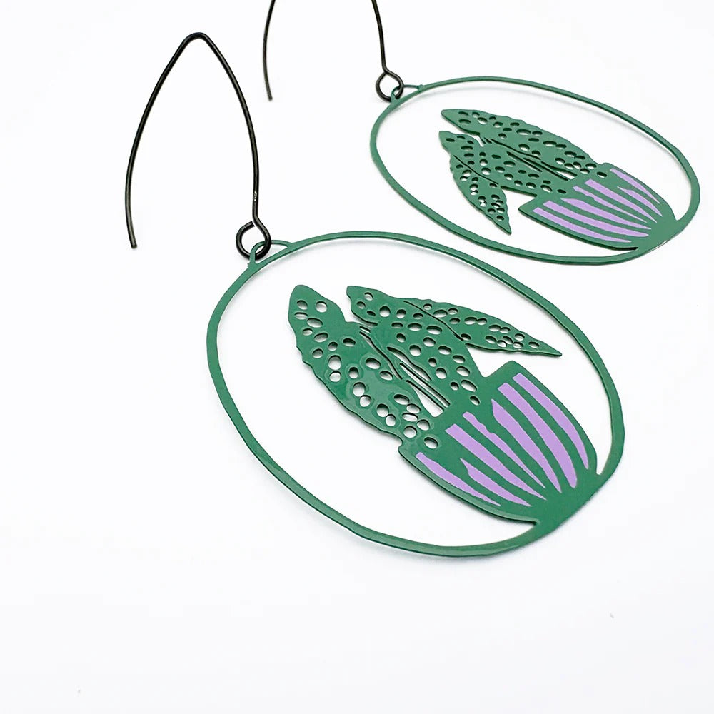Denz Midi Spotted Begonia Earrings DG/P