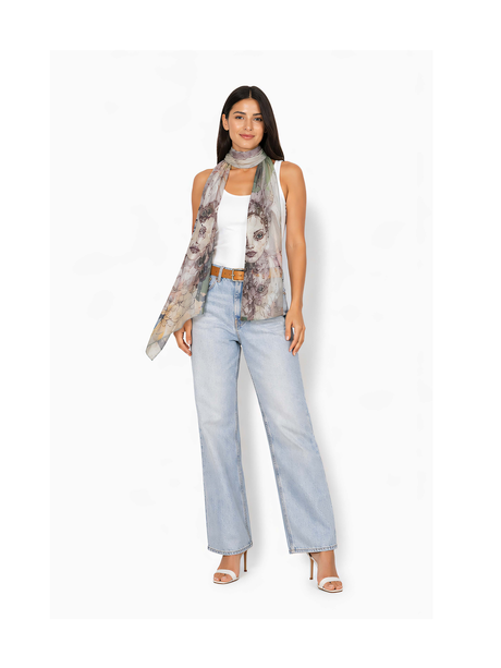 Artist Label Scarf - Dreamy Floral Muse