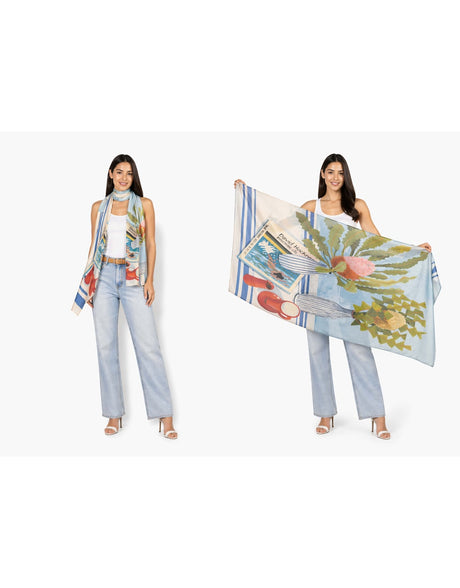 Artist Label Scarf - Two Banksias And Hockney